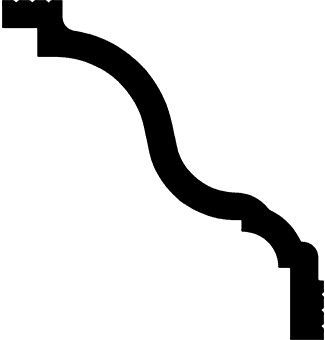 Secțiune transversală — Cornișă pentru tavan 6.50.245